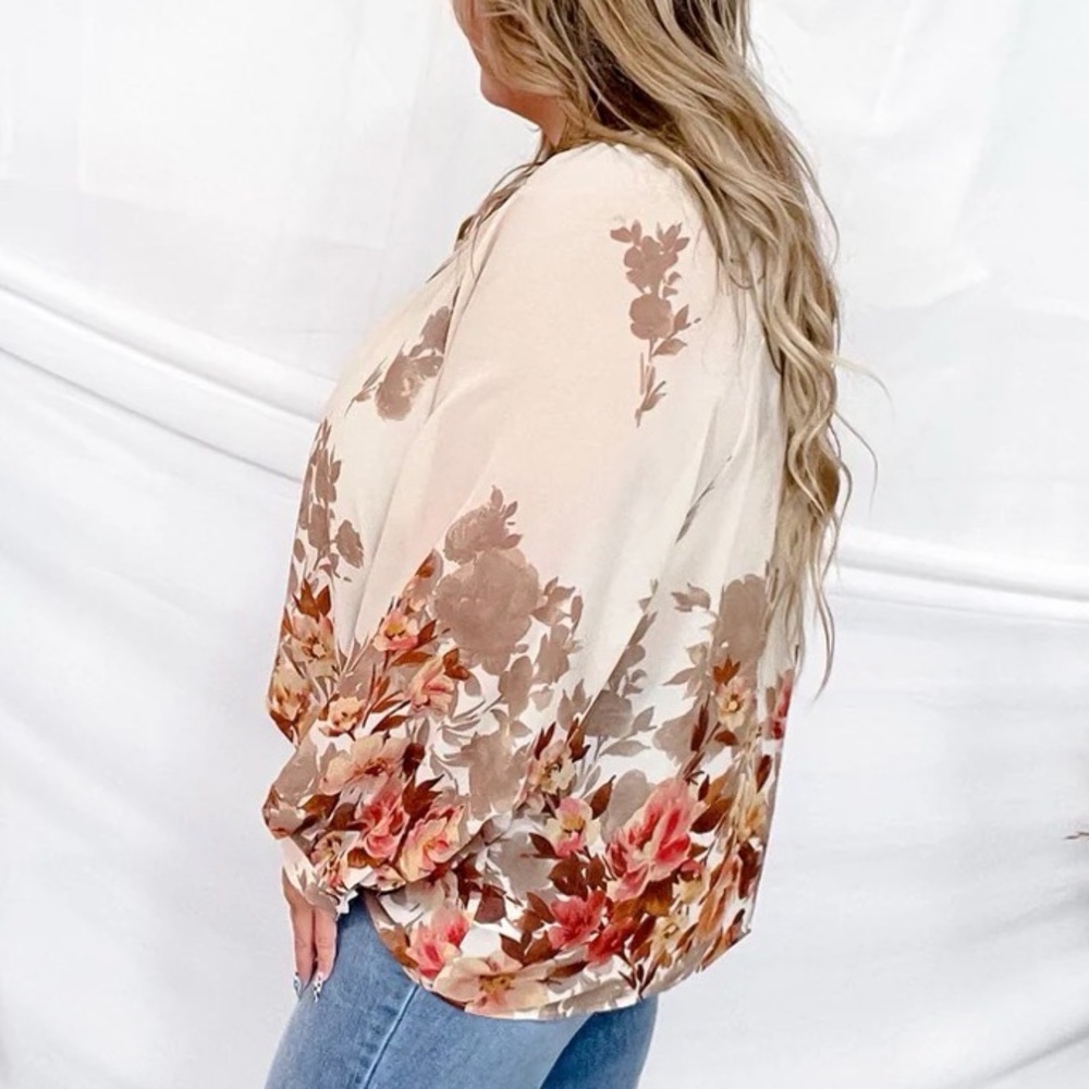 ON SALE 675. Easel Floral Print Women's Top - Picture 4 of 4